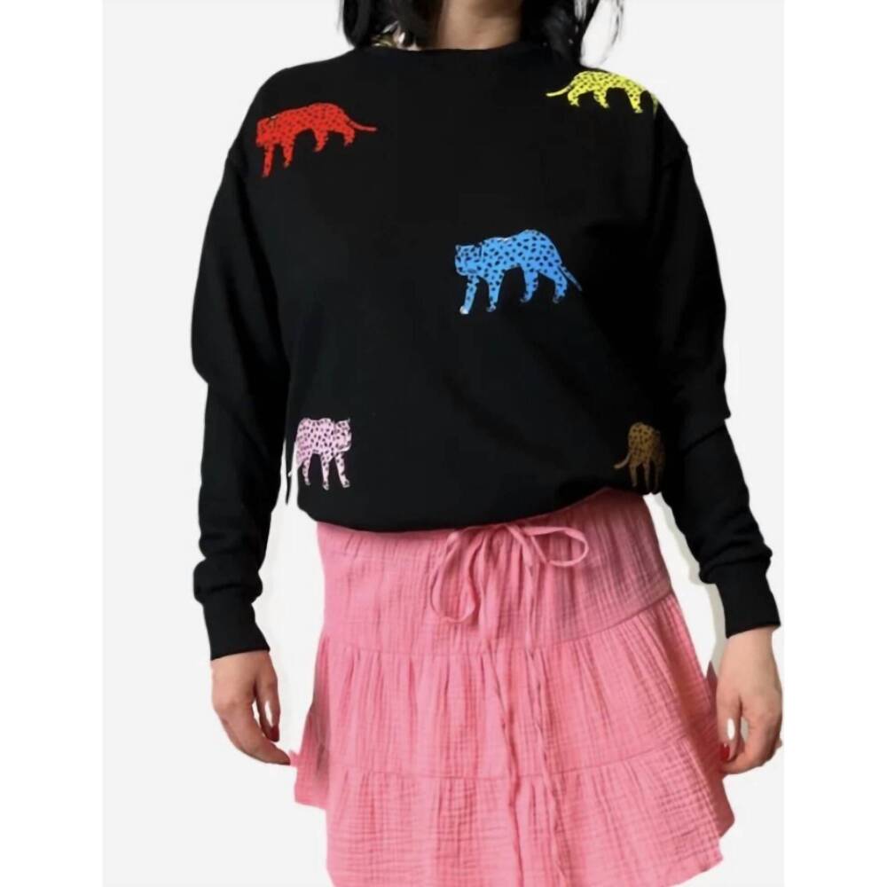 NEW STYLE REFORM poppy ultra chic sweatshirt in multi color cheetahs